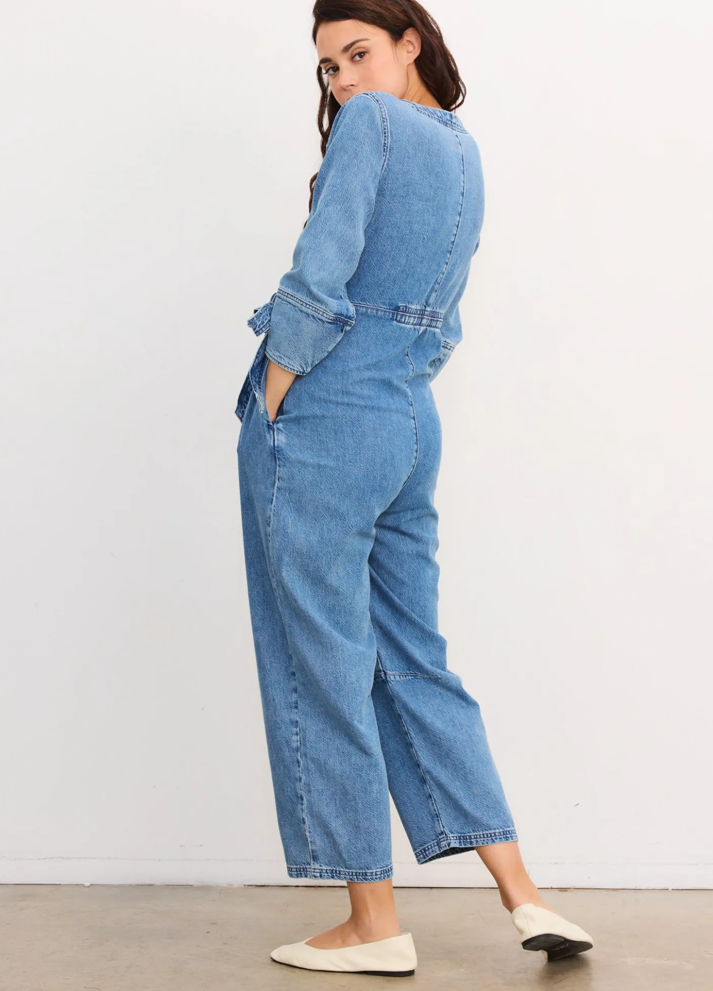 The Drapey Denim Easy-Nurse Jumpsuit