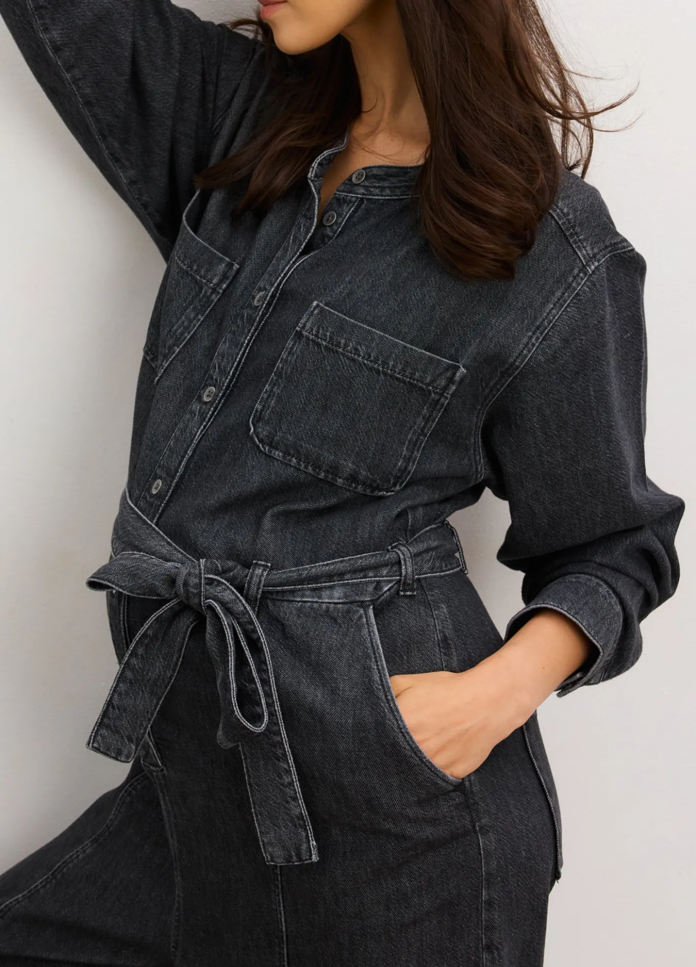 The Drapey Denim Jumpsuit