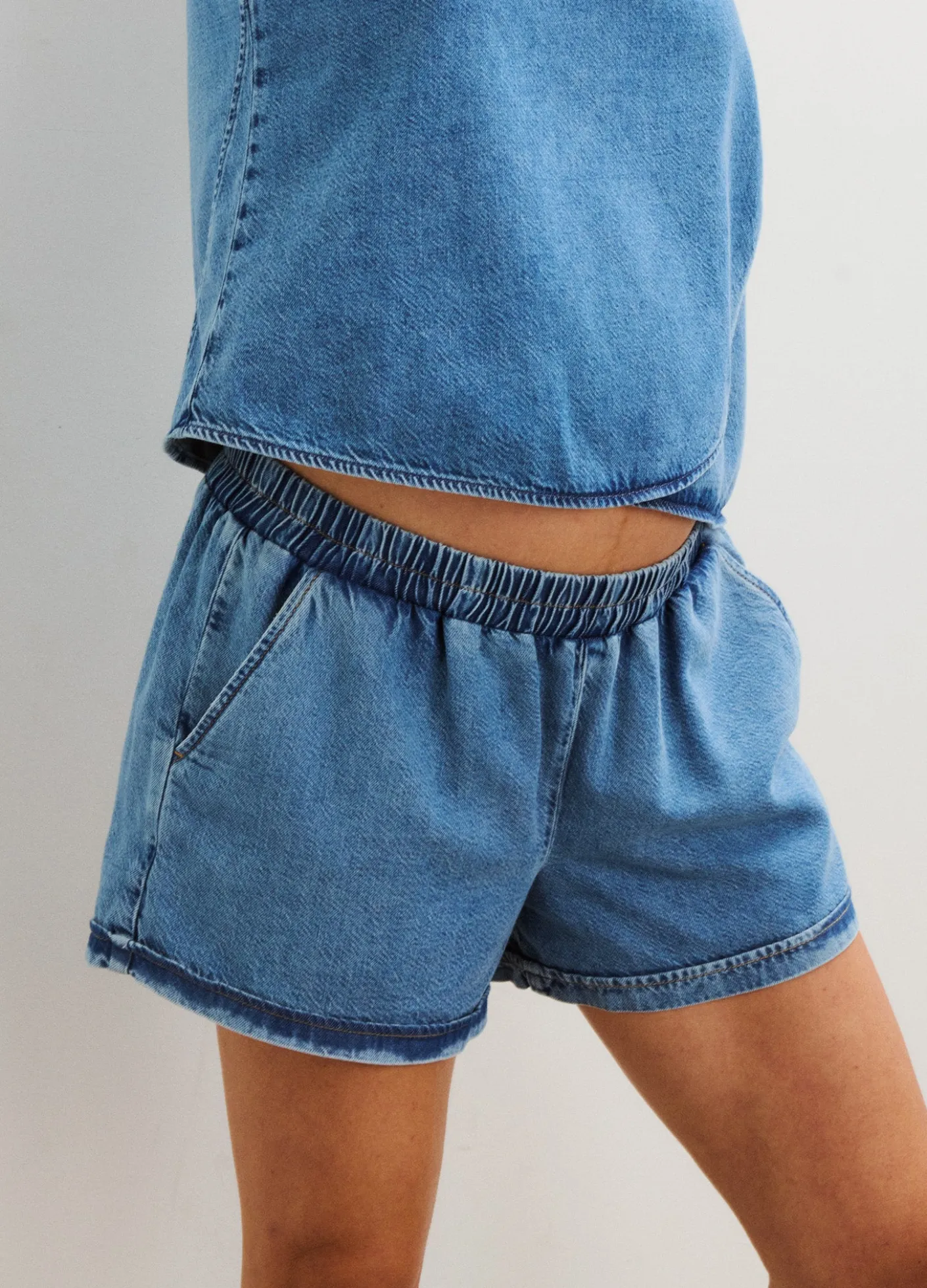 The Drapey Denim Short