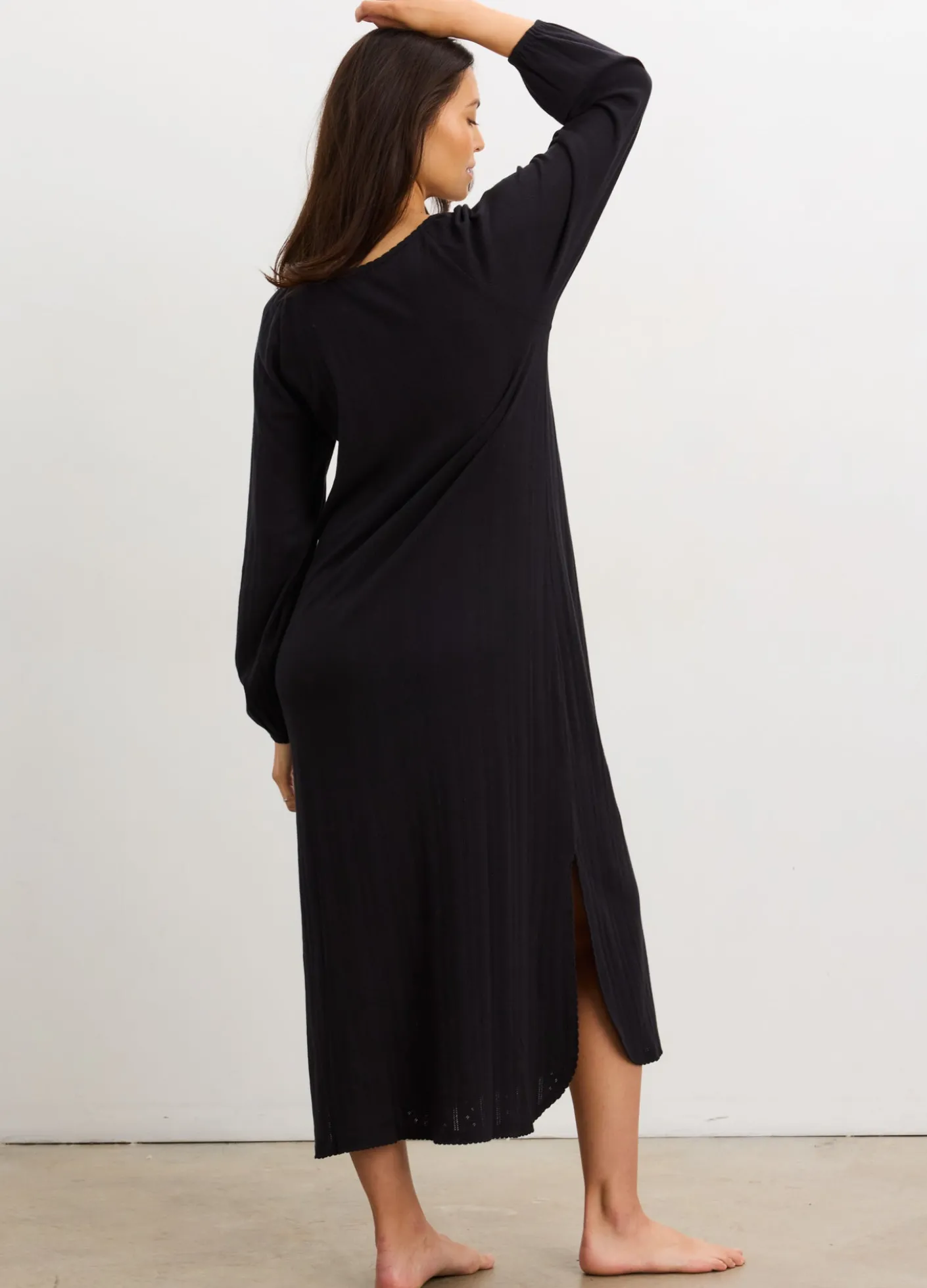 The Long Sleeve Pointelle Nightgown