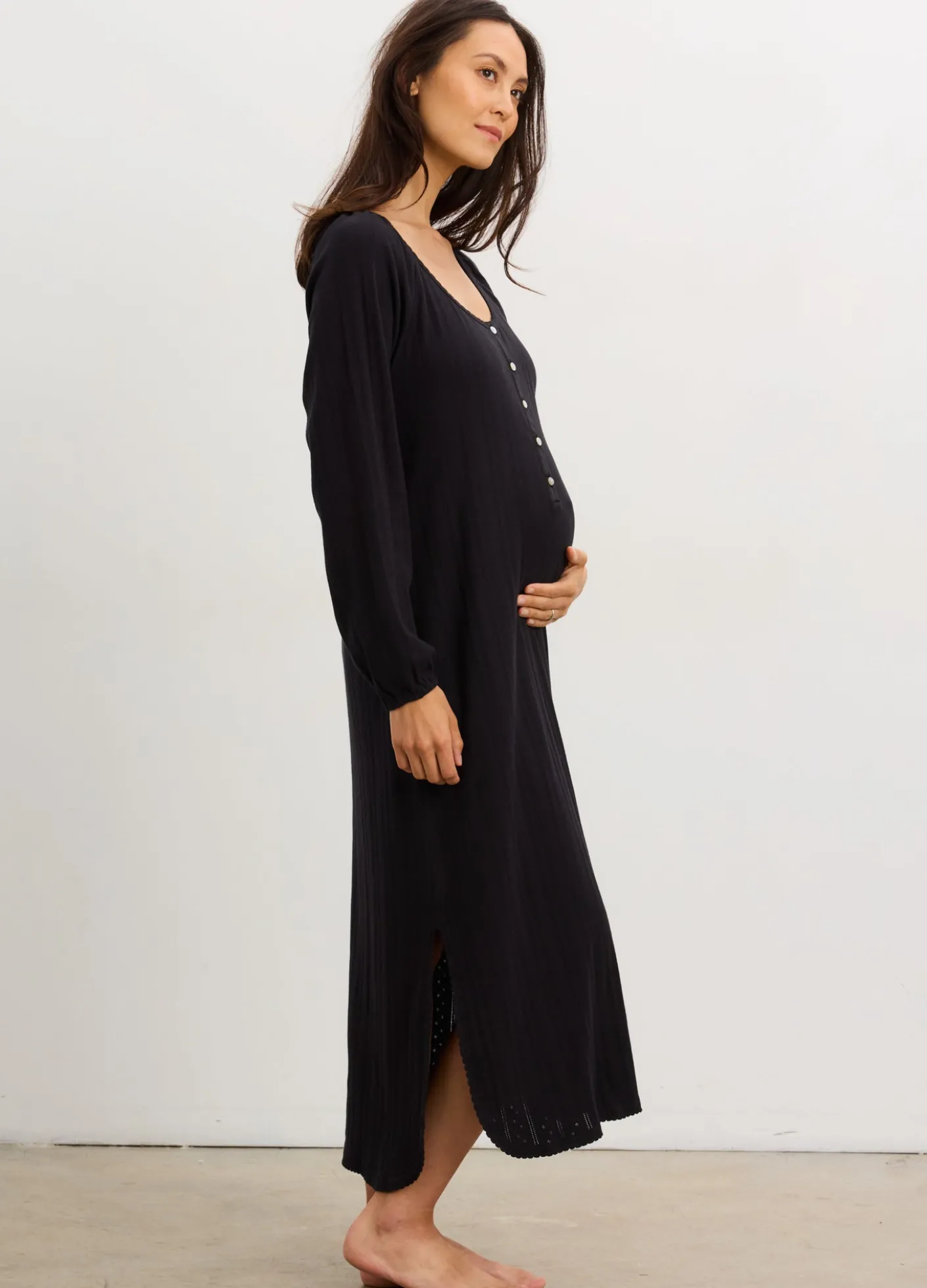 The Long Sleeve Pointelle Nightgown