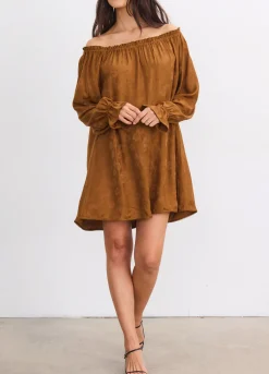 The Samantha Off-The-Shoulder Jacquard Mini Dress