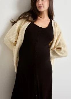 The Softest Rib Nursing Midi Dress